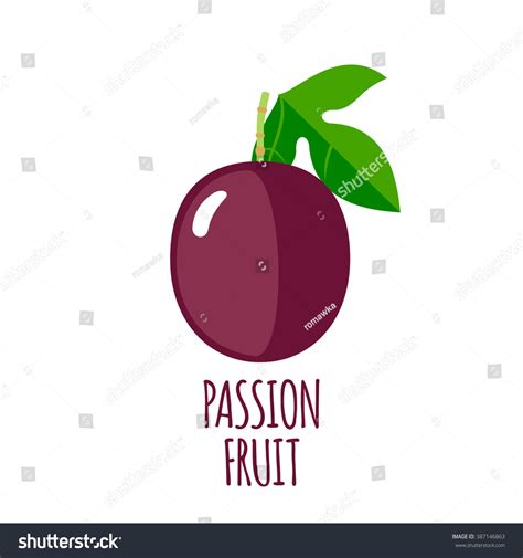 Passion Fruit Icon Flat Style Isolated Stock Vector Royalty Free