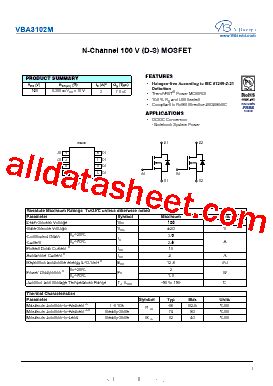 VBA3102M V01 Datasheet PDF VBsemi Electronics Co Ltd