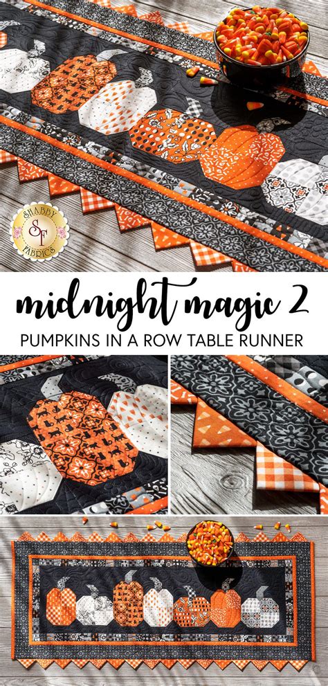 Pumpkins In A Row Table Runner Kit Hey Bootiful Halloween Quilt