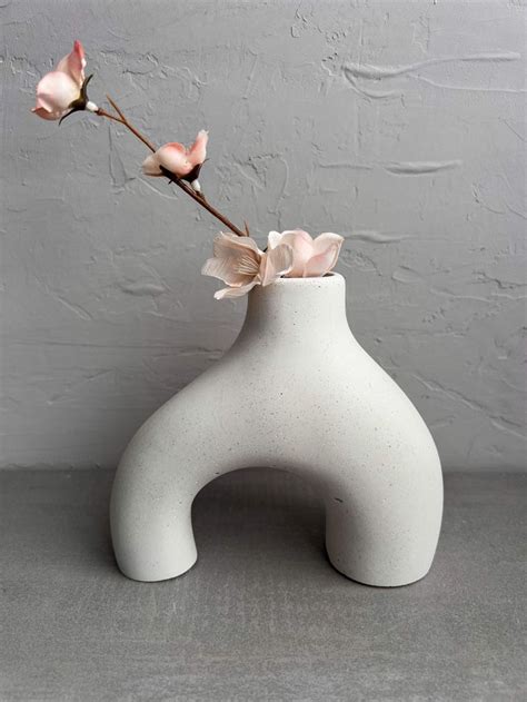 Nordic Style Vase Concrete Vase Asymmetrical Modern Vase Minimalist