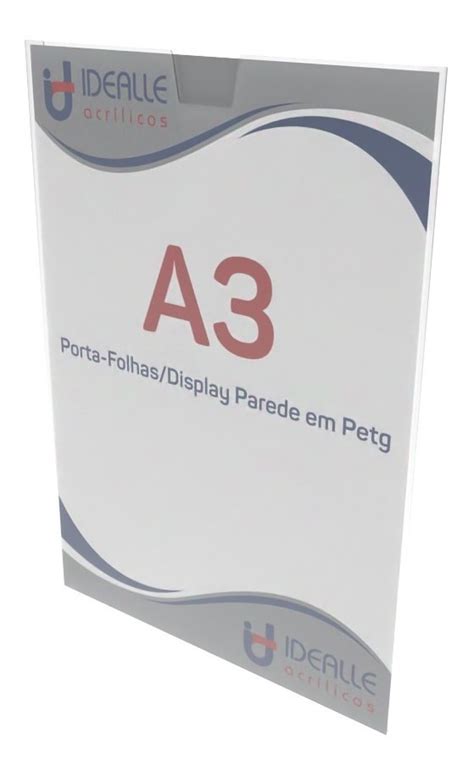 Kit 10 Displays Porta Folha A3 Petg De Parede Dupla Face Frete grátis