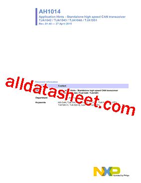 TJA1050 Datasheet(PDF) - NXP Semiconductors