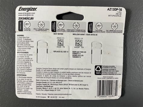 Energizer Size 13 Orange Hearing Aid Batteries Ez Turn And Lock Powerseal 16 Pk Ebay