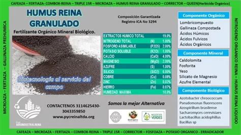 Humus Reina Granulado Acondicionador Org Nico Kilo En Venta En Neiva