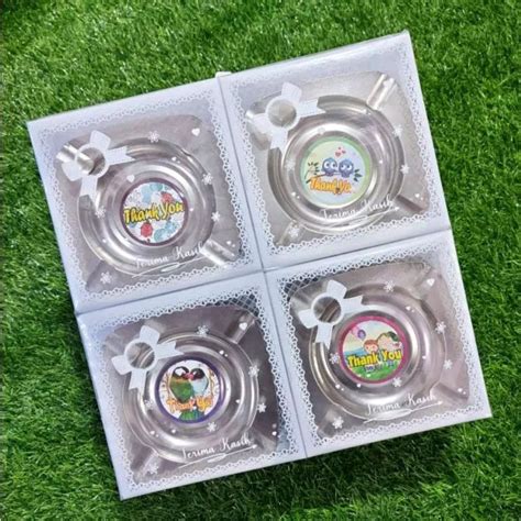 Jual Souvenir Asbak Stainless Kemas Mika Motif Isi Pcs Souvenir