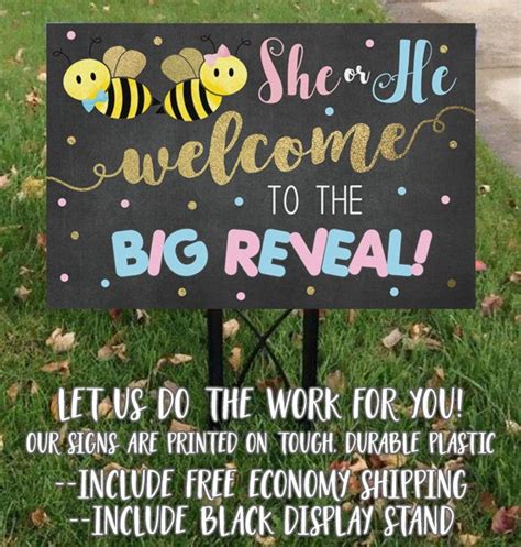 Bee Gender Reveal Sign Bee Welcome Sign What Will It Bee Etsy Gender