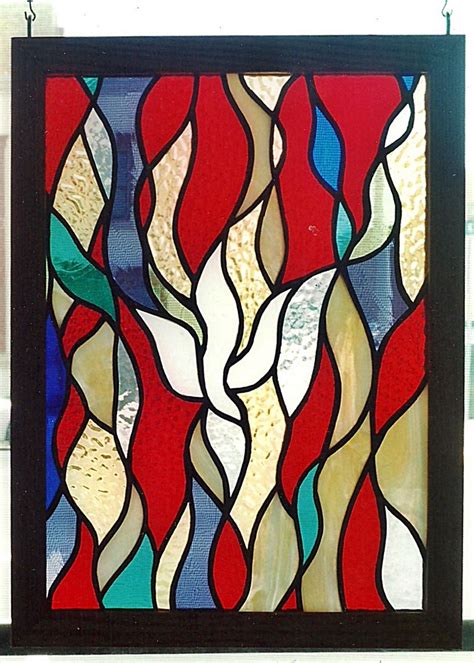 Spirit Dove Stained Glass Panel Pattern Design Etsy