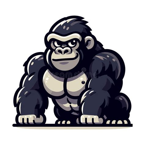 Muscle Gorilla Ape Monkey Mascot Design Logo Vector Illustration