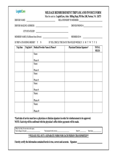 Modivcare Gas Reimbursement Form Fill Online Printable Fillable