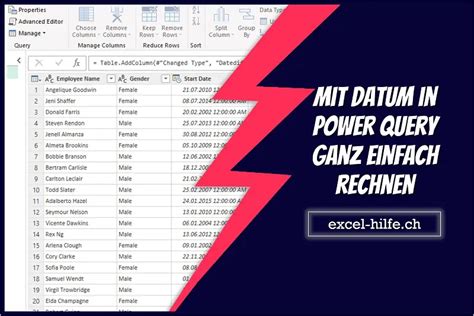 Tutorial Mit Datum In Power Query Ganz Einfach Rechnen Excel Hilfe Ch