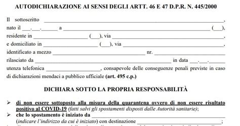 Autocertificazione Cosa Cambia Con Il Nuovo Modulo Del 26 Marzo E