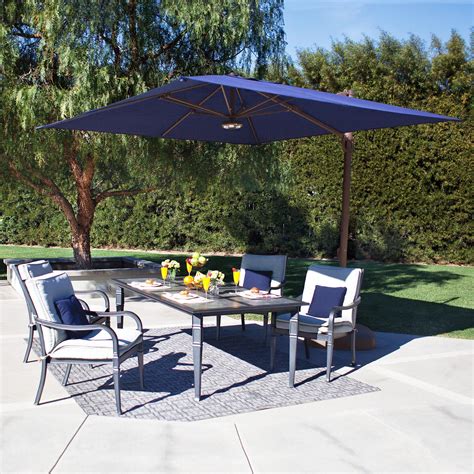 Bali 10 Ft Square Sunbrella Cantilever Umbrella With Cross Base By