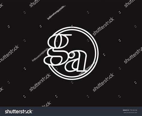 Initial Letter Ga Lowercase Outline Inside The Royalty Free Stock