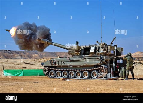 M-109 modern Self-propelled artillery firing a load Self-propelled ...