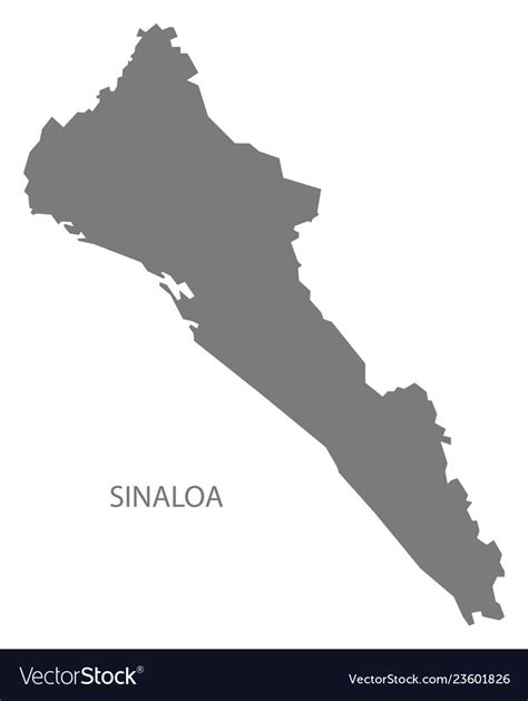 Sinaloa Mexico Map Grey Royalty Free Vector Image