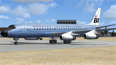 Braniff Douglas Dc Jellybean Blue For Fsx