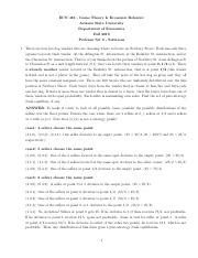 Ecn Problem Set Solutions Pdf Ecn Game Theory Economic