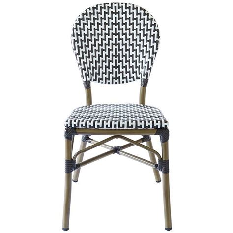 Garden Aluminium Bistro Chair Paris Rattan Patio Wicker Chairs Garden