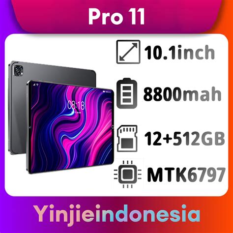 2022 Tablet Murah 5G Baru Galaxy Pro11 Tab 10 8inch RAM 12GB 512GB ROM