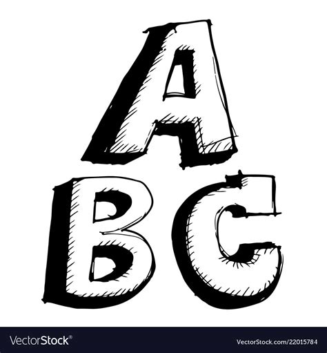 Hand Drawn Sketch Letter Abc Royalty Free Vector Image