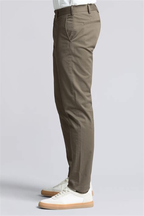 Taupe Chino Tapered Cotton Stretch Trouser Asket Men Fashion