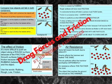 Drag Forces Friction And Air Resistance Teaching Resources