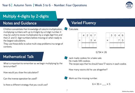 Multiply 4 Digits By 2 Digits Varied Fluency Maths Year 6