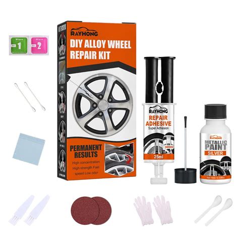 Wheel Scratch Repair Kit Alloy Rim Scrapes Scratches Remover Silver