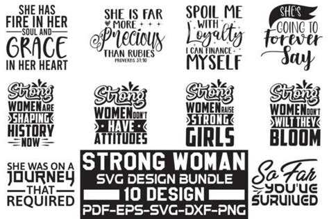 Strong Woman Svg Design Bundle Graphic By Creativekhadiza124 · Creative