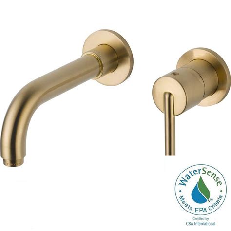 Delta Trinsic Single-Handle Wall Mount Bathroom Faucet in Champagne ...