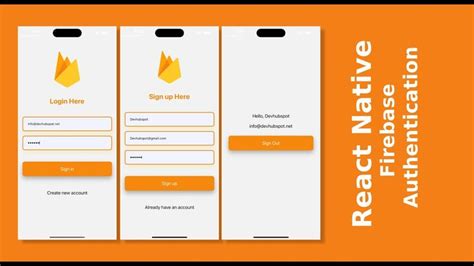 Two White And Orange Mobile Phone Screens With The Text React Native On