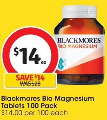 Blackmores Bio Magnesium Tablets Pack Per Each Offer At