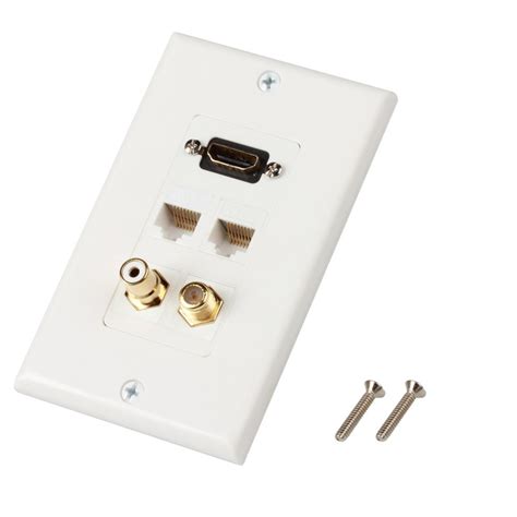 Hdmi Ethernet Rj Rca Coaxial Wall Plate Jack Socket Insert Outlet