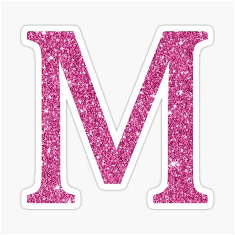 Pink Glitter Letter M Sticker For Sale By DevineDesignz Redbubble