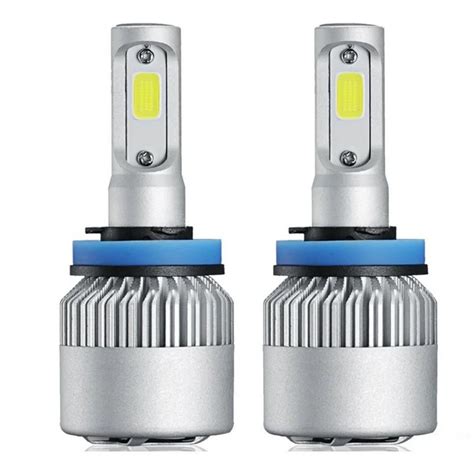 2Pcs LED COB Chip H11 Car Headlight Bulb 6500K 360 Degree DC 9 32V