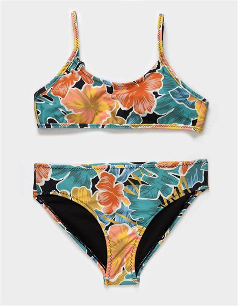 Volcom Take It Easy Girls Bralette Bikini Set Multi Tillys