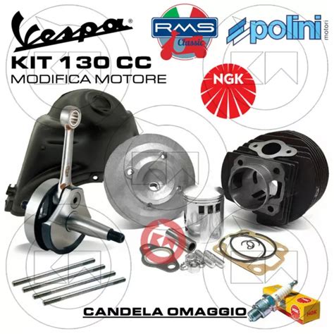 KIT COMPLET MODIFICATION Moteur Cylindre POLINI 130 Arbre Pour VESPA 50