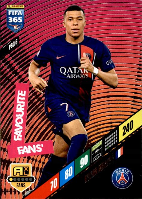 FIFA 365 2024 Karta PANINI FANS FAVOURITE Kylian Mbappe PSG 6 PSG Za 23