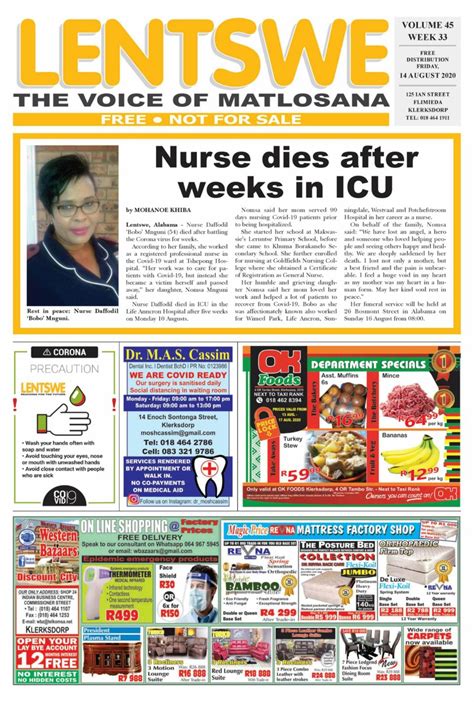 Get Digital Access To Klerksdorp Lentswe August Issue