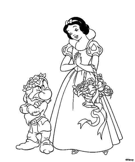 Gambar Snow White Dwarfs Coloring Pages 21 Free Disney Friends House Di