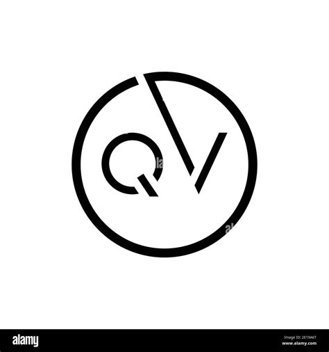 Initial Circle Letter Qv Logo Design Vector Template Qv Letter Logo