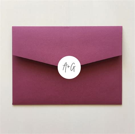 Envelope Sticker With Initials For Wedding Invitation Etsy Australia