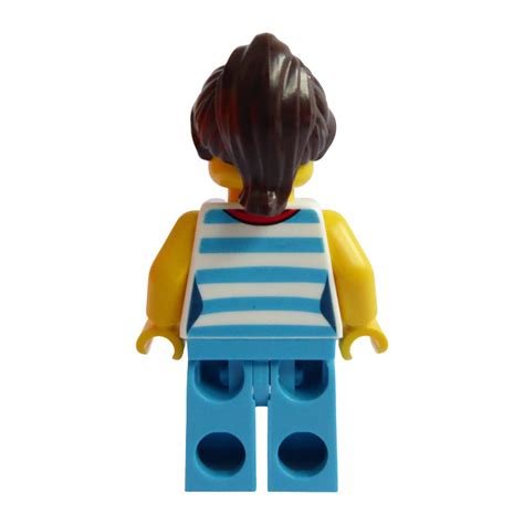 LEGO Woman in Dark Azure Striped Shirt Minifigure | Brick Owl - LEGO ...