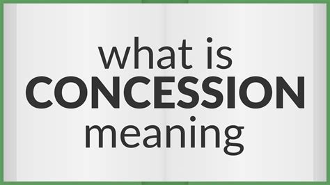 Concession | meaning of Concession - YouTube