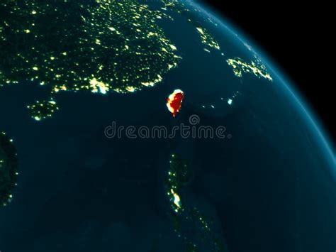 Night View Of Taiwan On Earth Stock Illustration Illustration Of