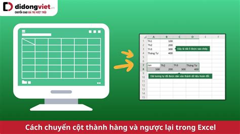 Cách chuyển cột thành hàng và ngược lại trong Excel kenhnews