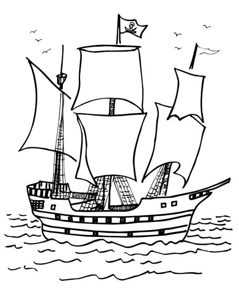 Coloriage Bateau Pirate à imprimer sur ColoriageEnfant