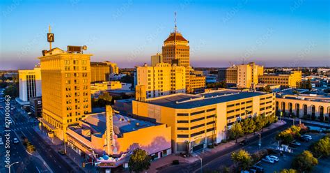 Aerial, Historic Downtown Fresno, California Stock Photo | Adobe Stock