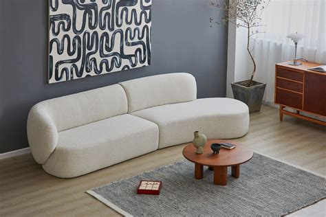 SWELL | Sofa with chaise longue 3 seater curved fabric sofa with chaise longue By grado design ...