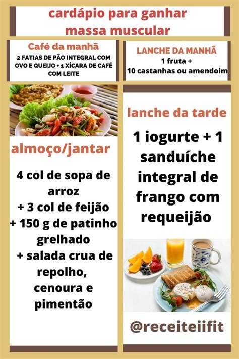 Alimentos para ganhar massa muscular cardápio completo